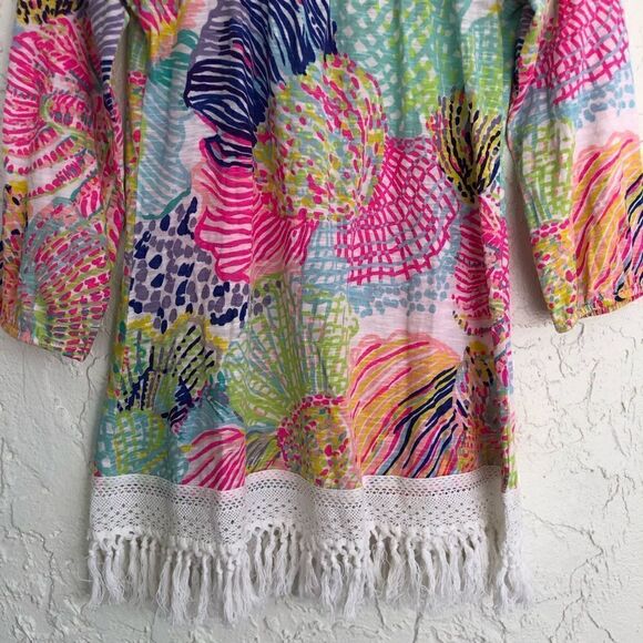 LILLY PULITZER‎ Alia Fringe Blouse in Roar of the Seas Size XXS - Picture 8 of 11